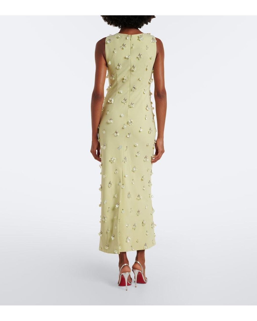Jonathan Simkhai Green Claudia Embellished Cocktail Dress
