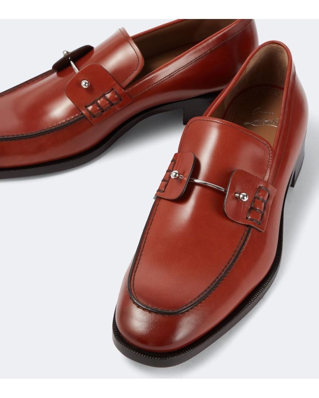Christian Louboutin Red Chambeliss Leather Loafers for men