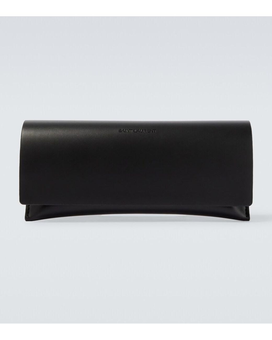 Saint Laurent Brown Corner Angle Rectangular Sunglasses for men