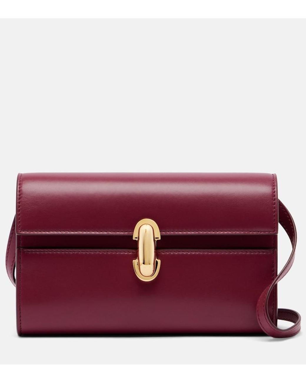SAVETTE Purple Symmetry Mini Leather Crossbody Bag