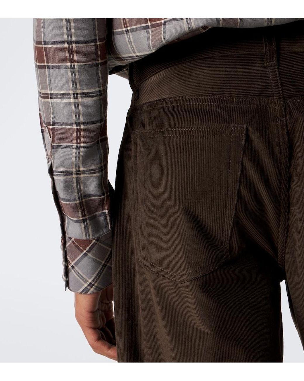 Acne Black Cotton Corduroy Wide-Leg Pants for men