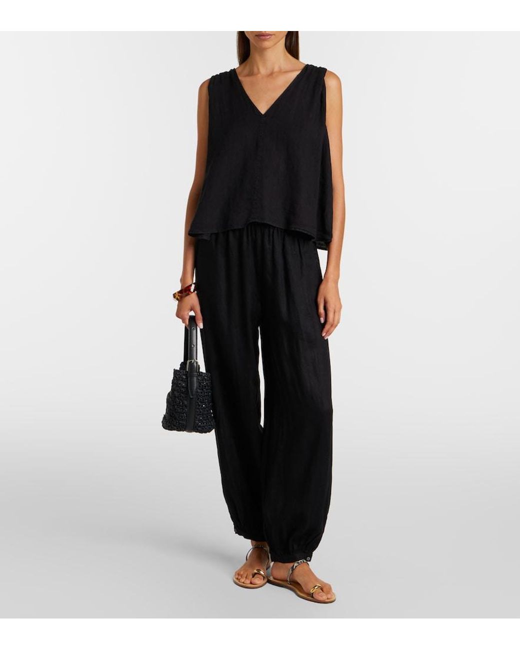 Velvet Black Renna Linen Top