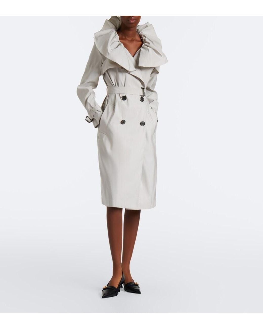 Burberry Gray Ruffled Trench Coat