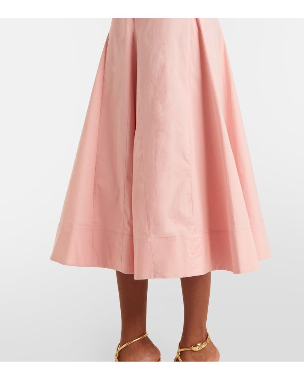 Staud Pink Willow Cotton Midi Dress