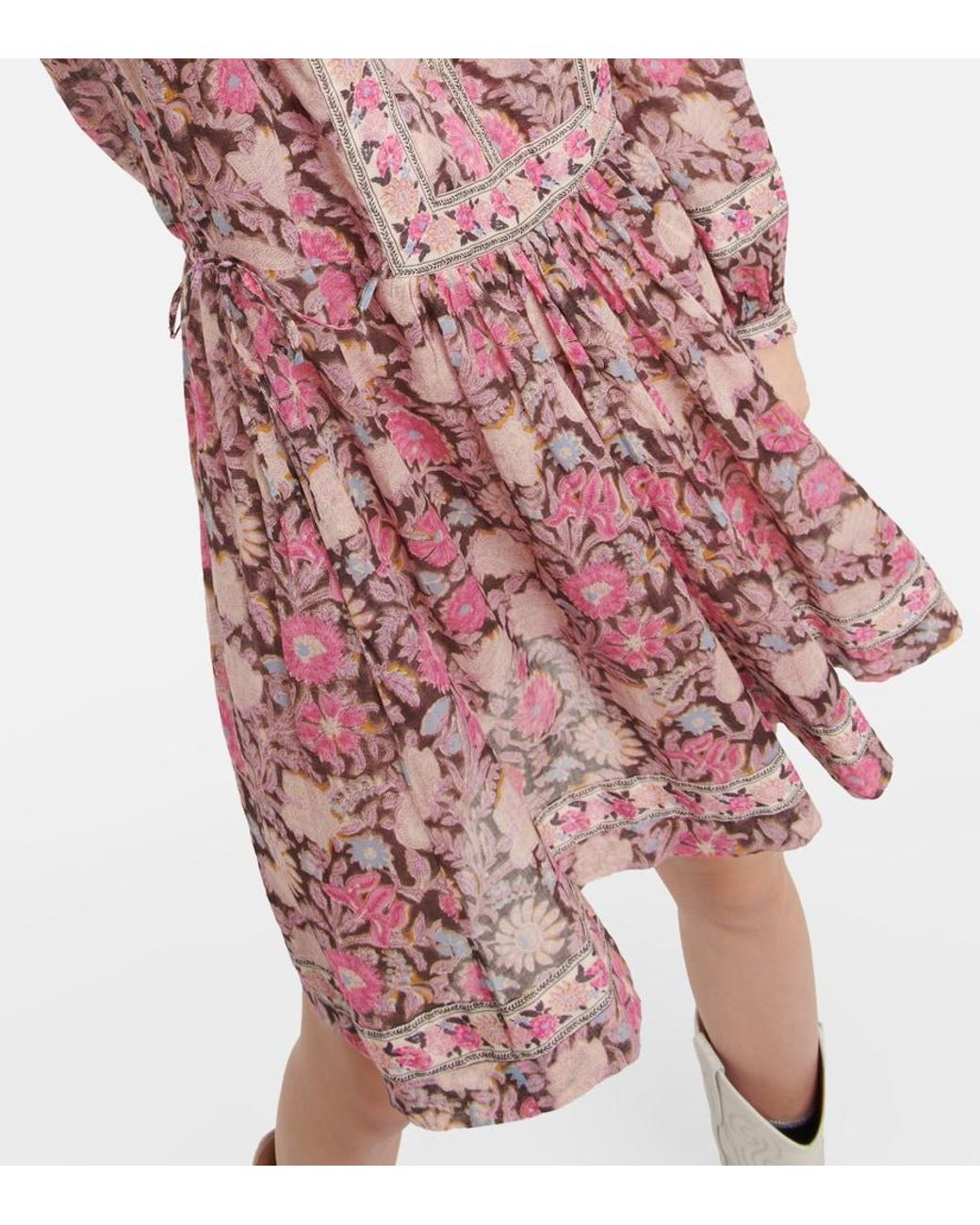 Isabel Marant Red Gilinesia Floral-Print Cotton Minidress