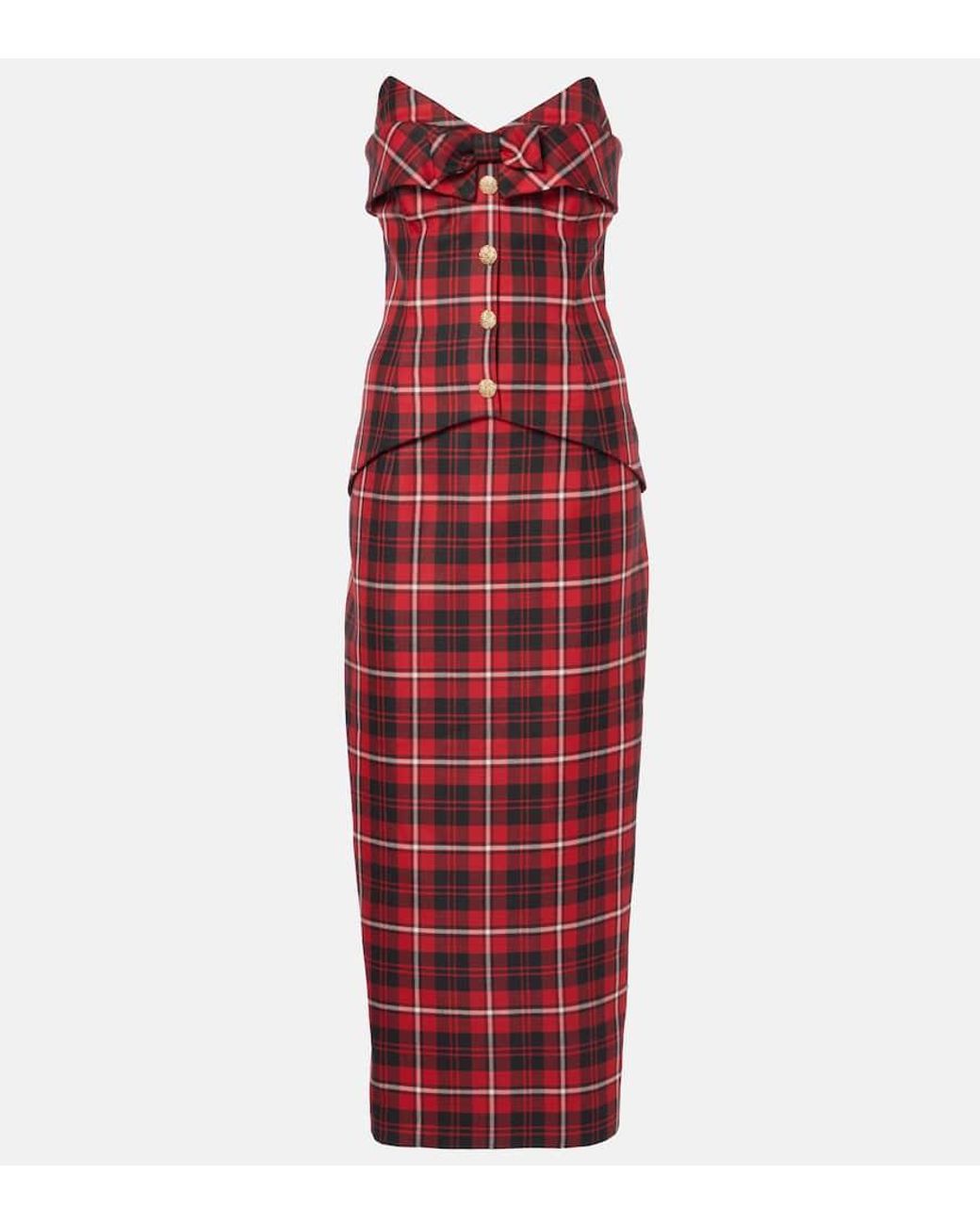 knee length dresses for ladies All I Want Green Tartan Plaid Midi Dress, Small - The Mint Julep Boutique