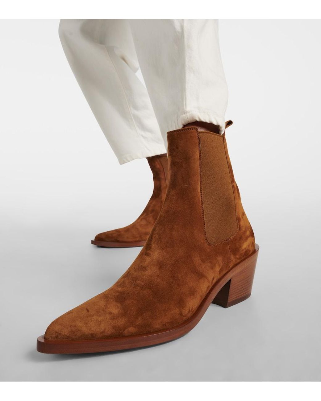 Gianvito Rossi Brown Wylie Suede Ankle Boots