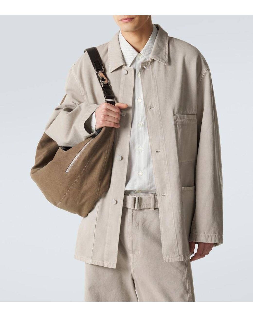 Lemaire Natural Oversized Cotton Twill Overshirt for men