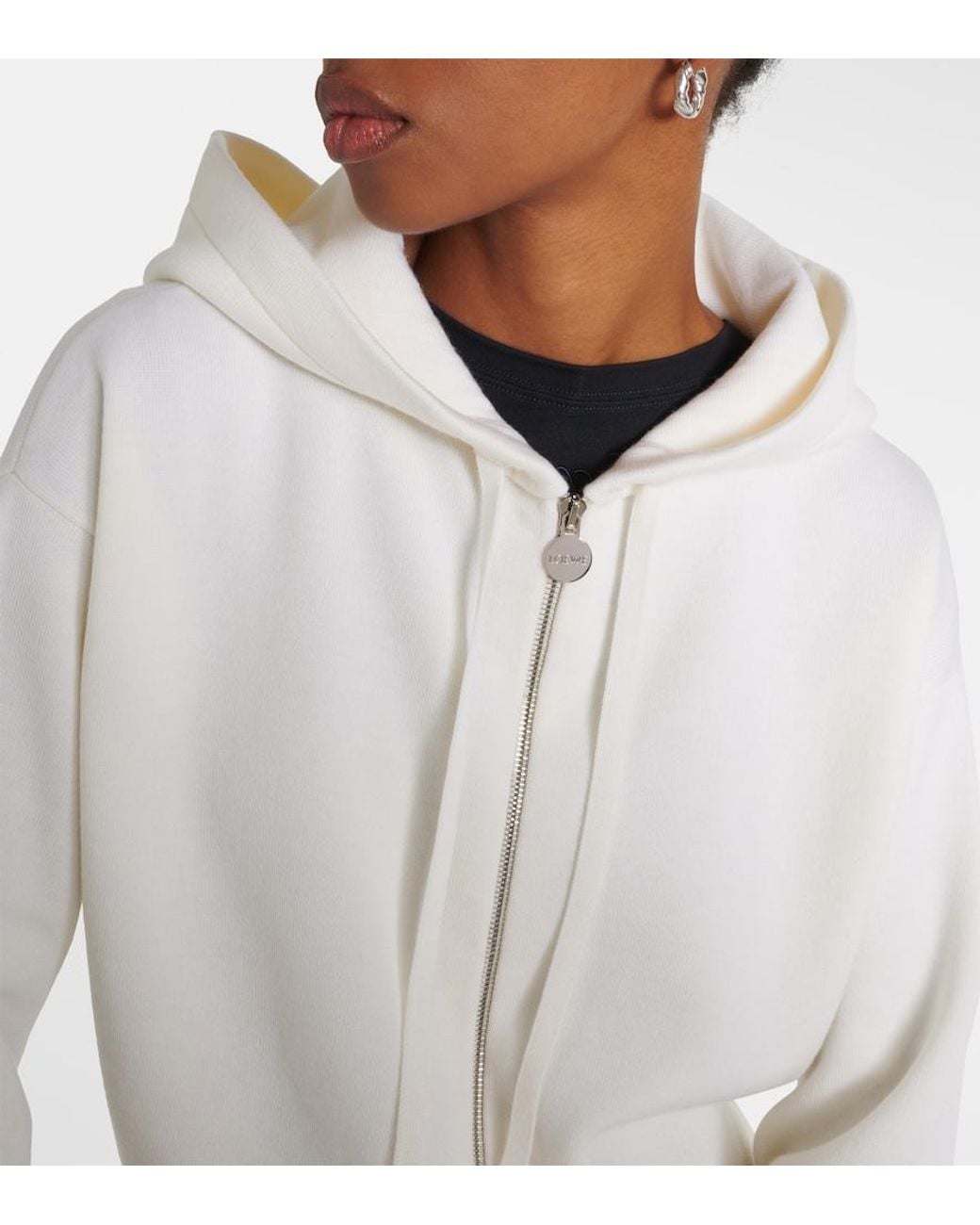 Loewe White Anagram Wool-Blend Zip-Up Hoodie