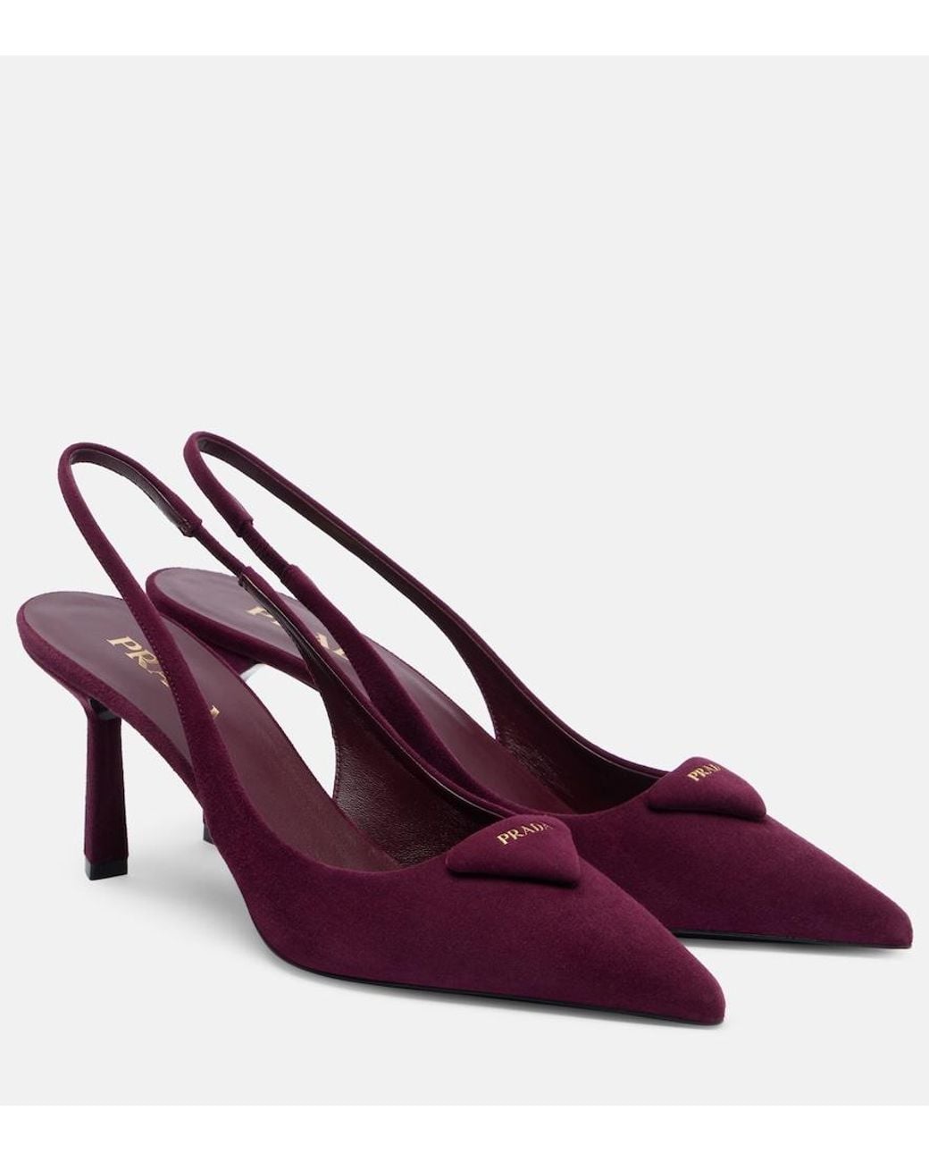 Prada Purple Suede Slingback Pumps 75