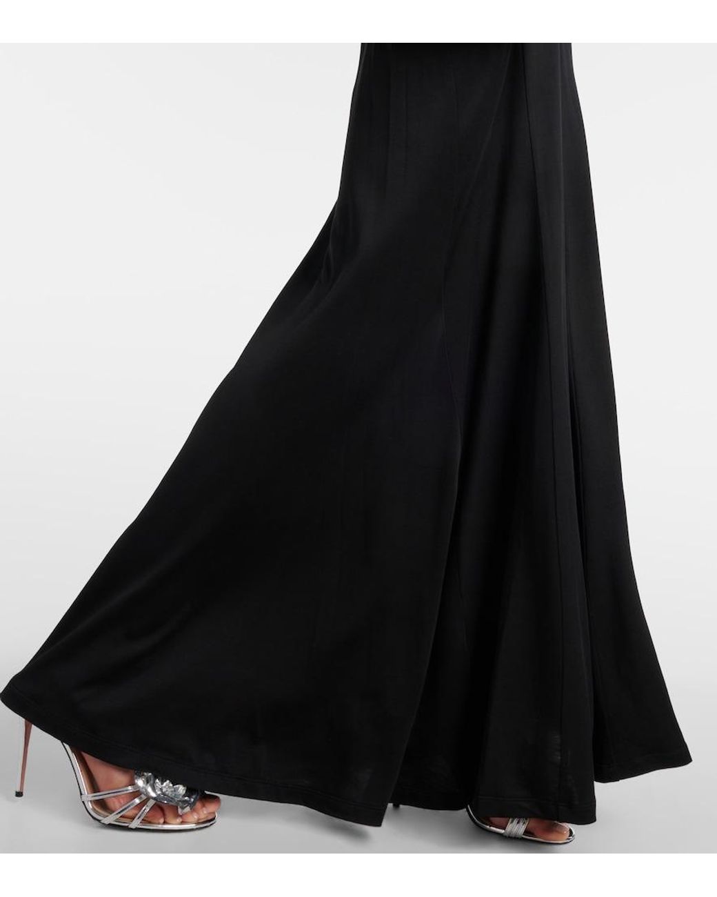 Diane von Furstenberg Black Makayla Gathered Jersey Maxi Dress
