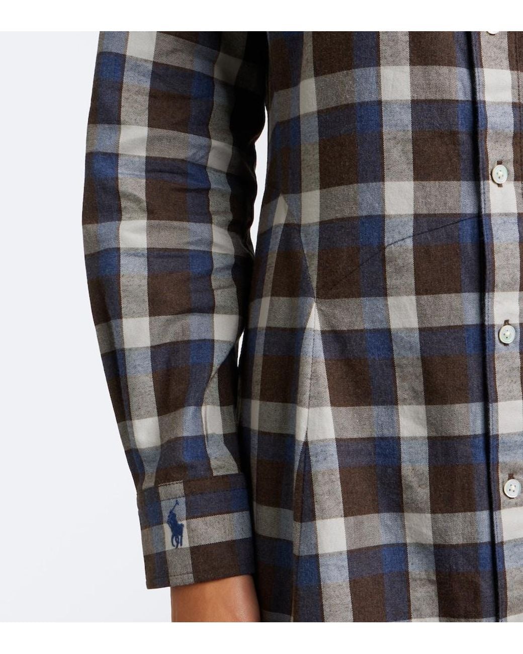 Polo Ralph Lauren Black Plaid Cotton Twill Shirt Dress