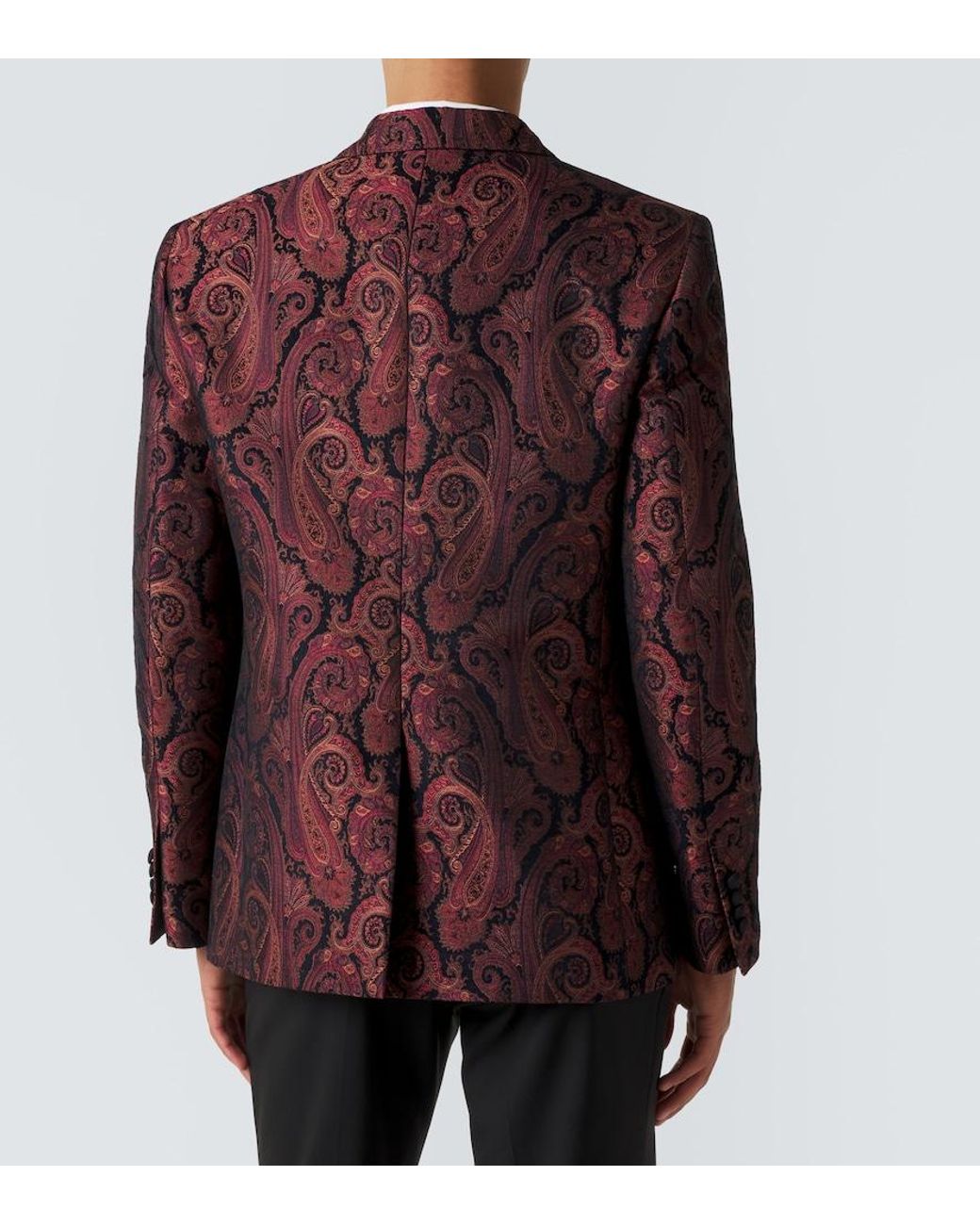 Etro Brown Paisley Jacquard Blazer for men