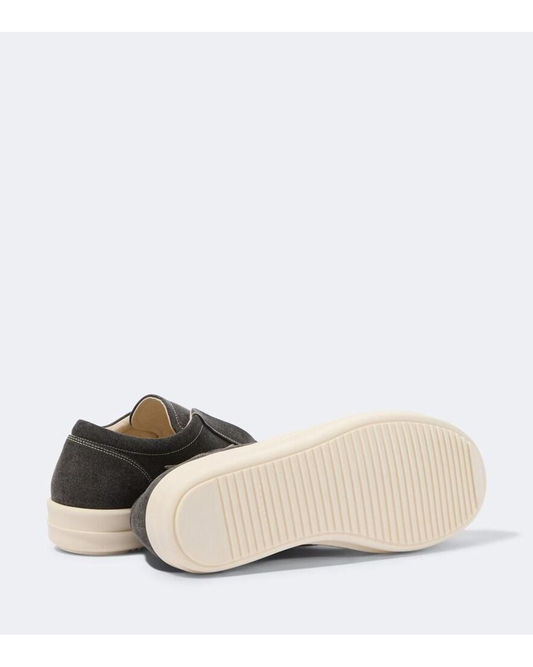 Rick Owens Gray Drkshdw Suede-Trimmed Slip-On Shoes for men