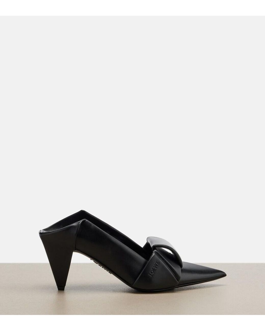 Loewe Black Origami Leather Mules