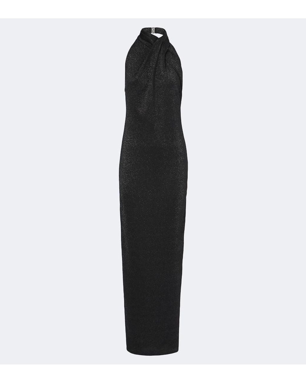 Balmain Black Lame Gown