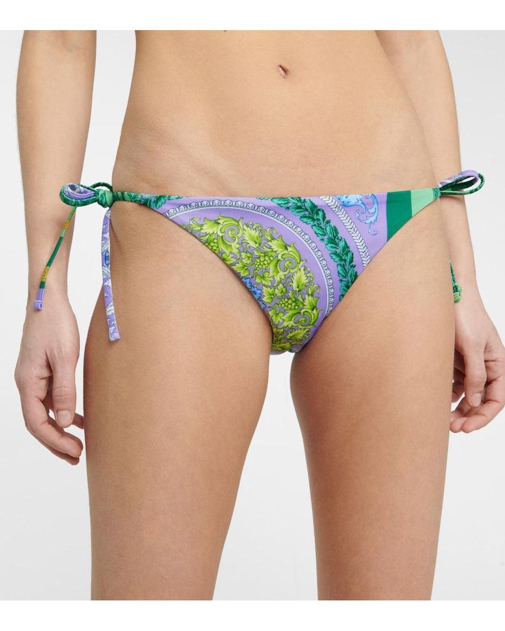 Versace Blue Barocco Mosaic Printed Bikini Bottoms