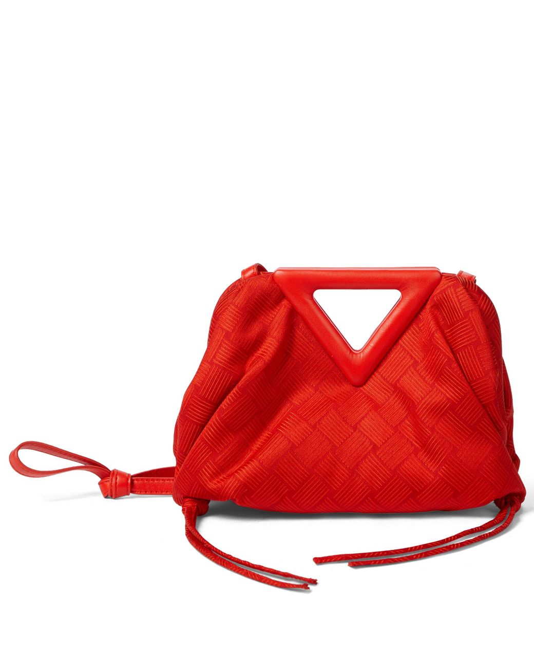 Bottega Veneta Point Small Jacquard Shoulder Bag in Red - Lyst