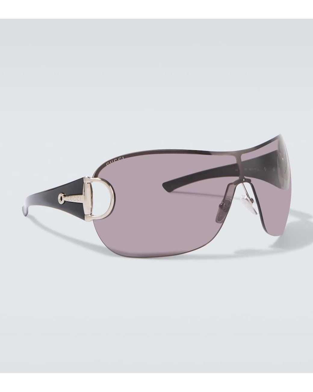 Gucci Black Sign Shield Sunglasses for men