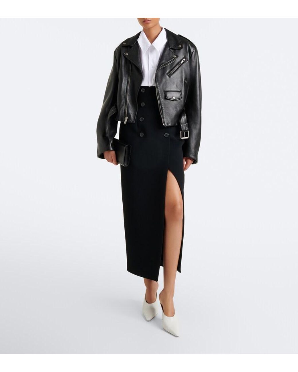 AMINA MUADDI White Felicia Leather Mules