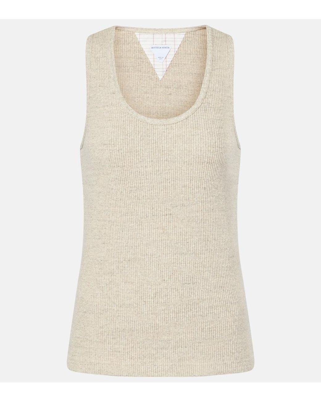 Bottega Veneta Natural Cotton Tank Top