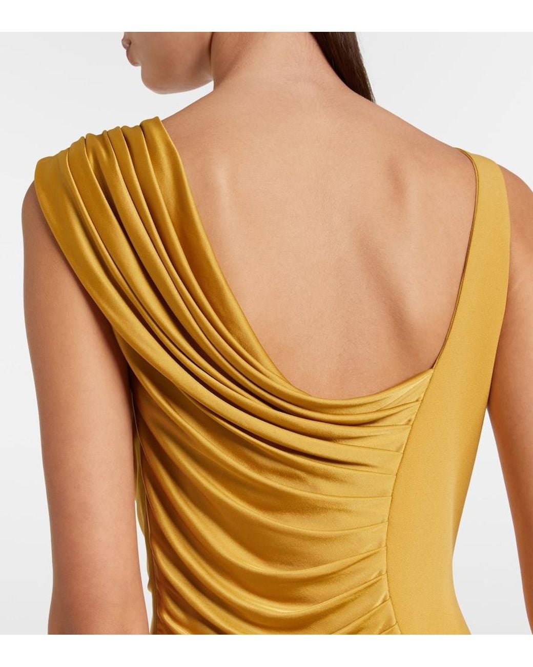 Versace Metallic Medusa '95 Draped Jersey Gown
