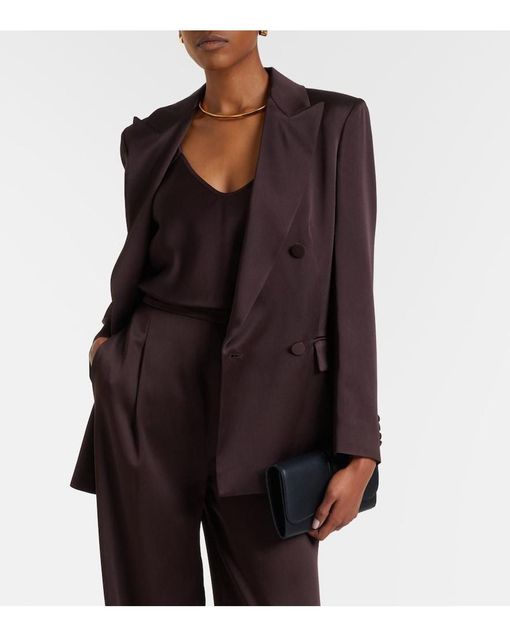 Max Mara Brown Crepe Satin Camisole