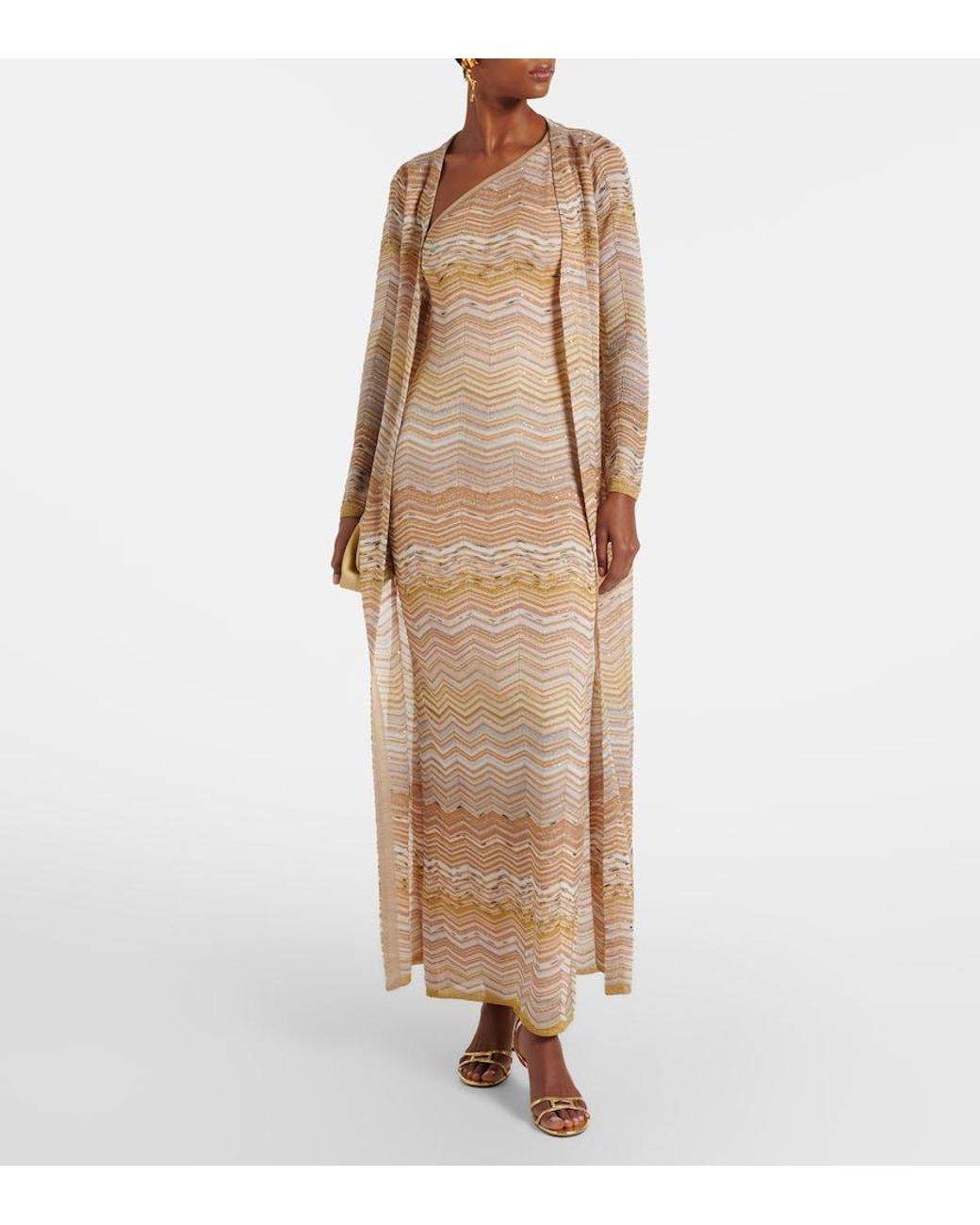 Missoni Natural Zigzag Lame Cardigan