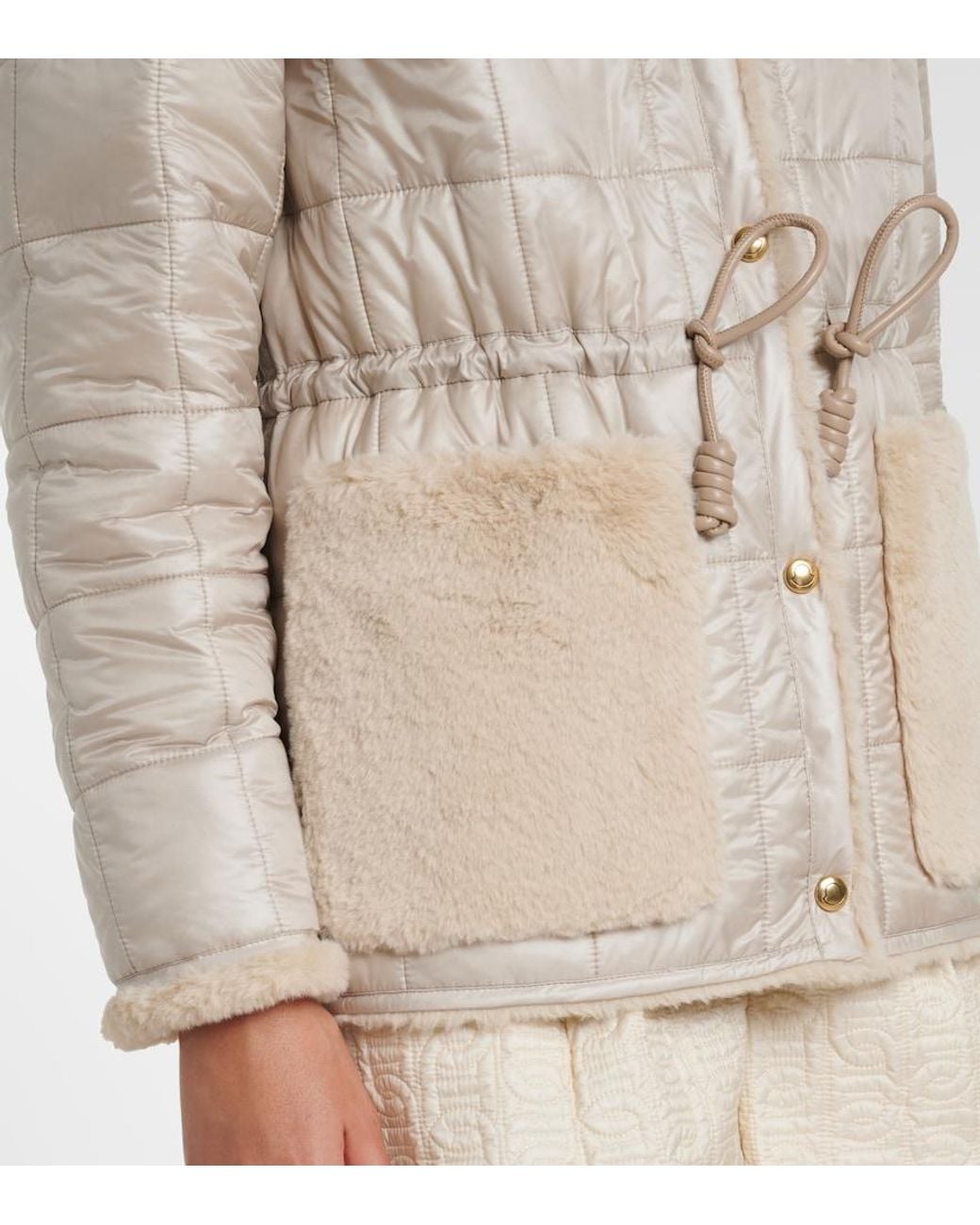 Moncler Natural Tipule Quilted Reversible Down Jacket