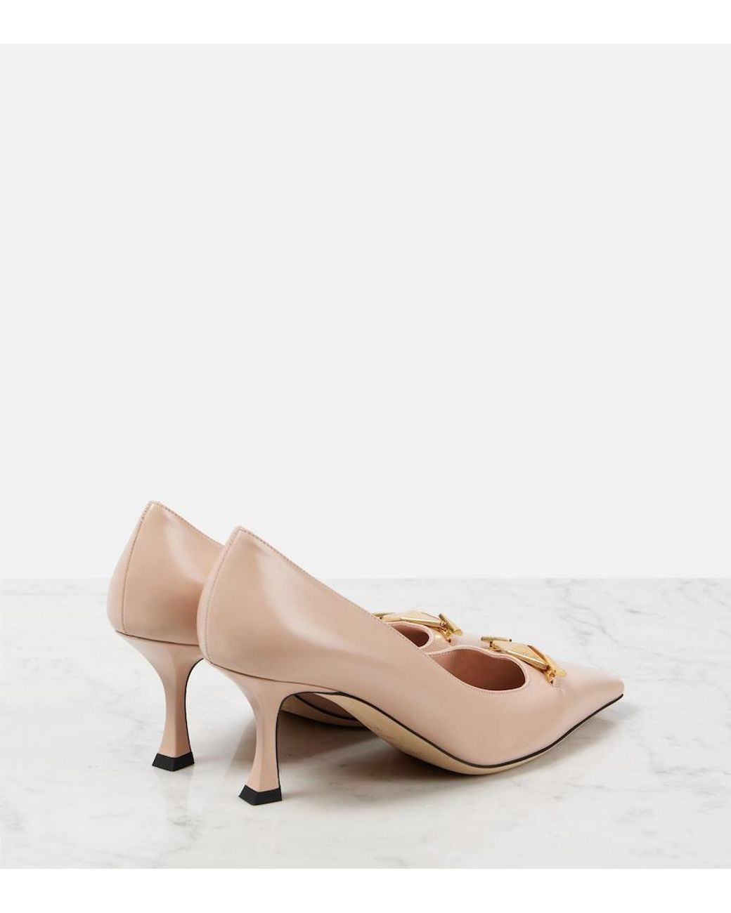 Jimmy Choo Natural Ryker 70 Embellished Leather Pumps