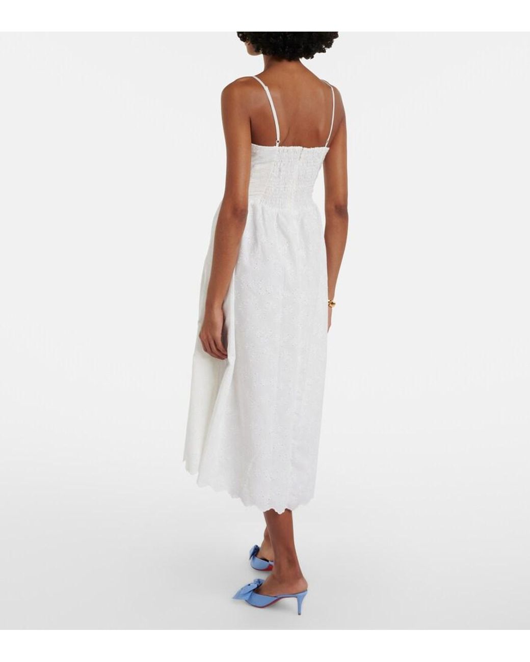 Faithfull The Brand White Tulla Broderie Anglaise Midi Dress