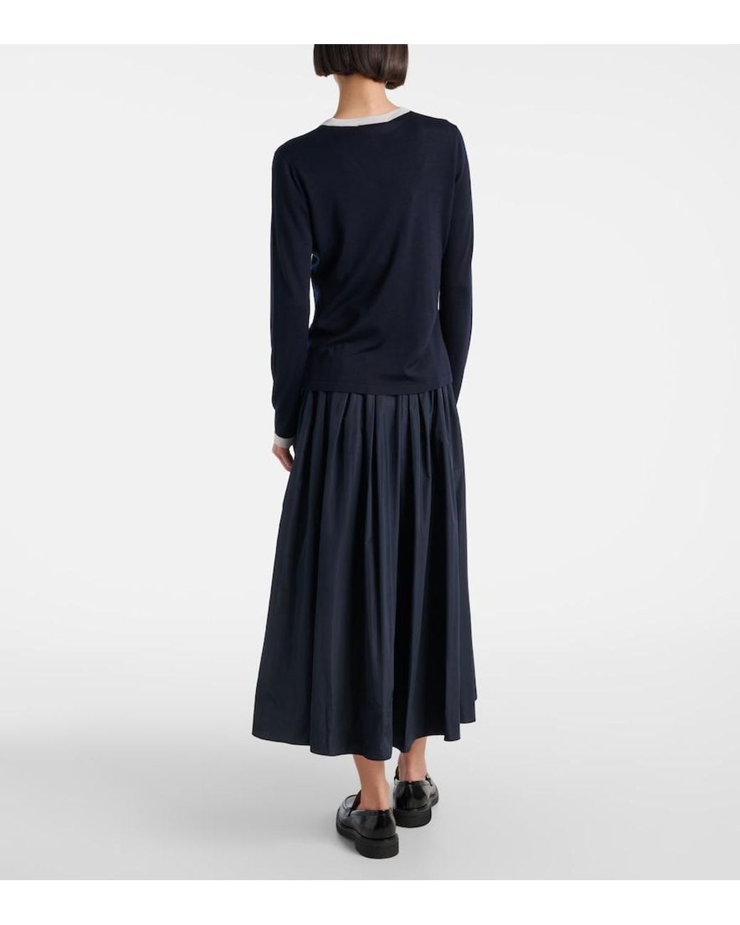 Max Mara Blue Kenya Virgin Wool Cardigan