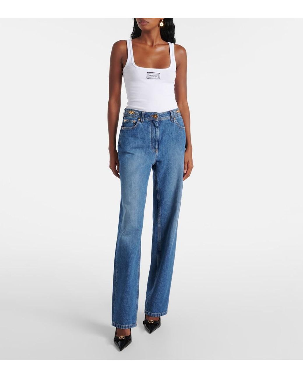 Versace Blue Medusa '95 Straight Jeans