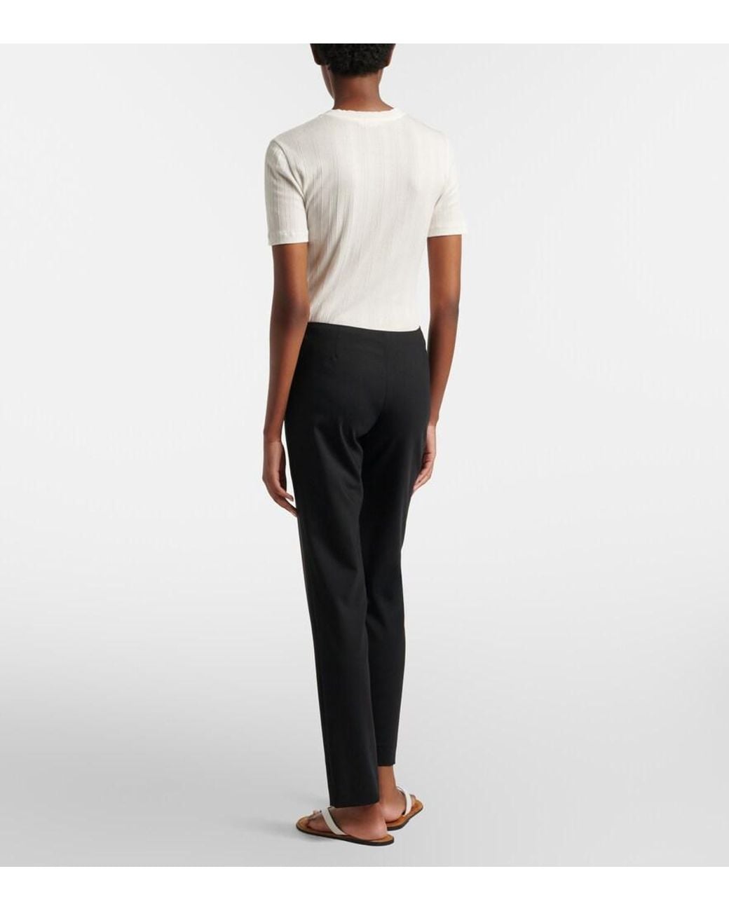 The Row Blue Flamenca Wool Straight Pants