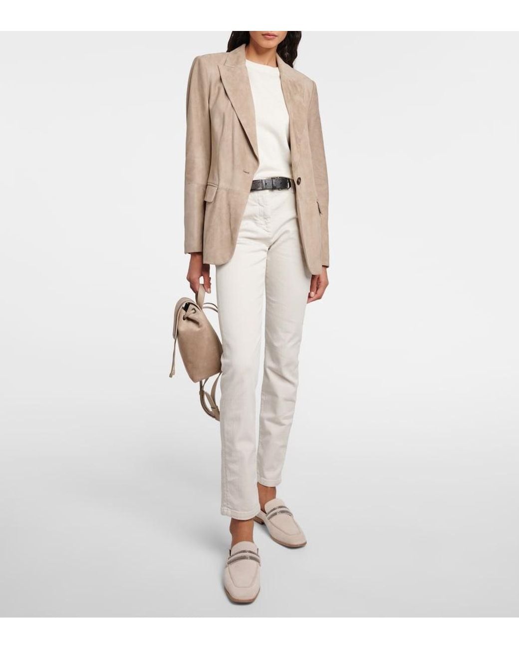 Brunello Cucinelli Natural Mid-Rise Slim Jeans