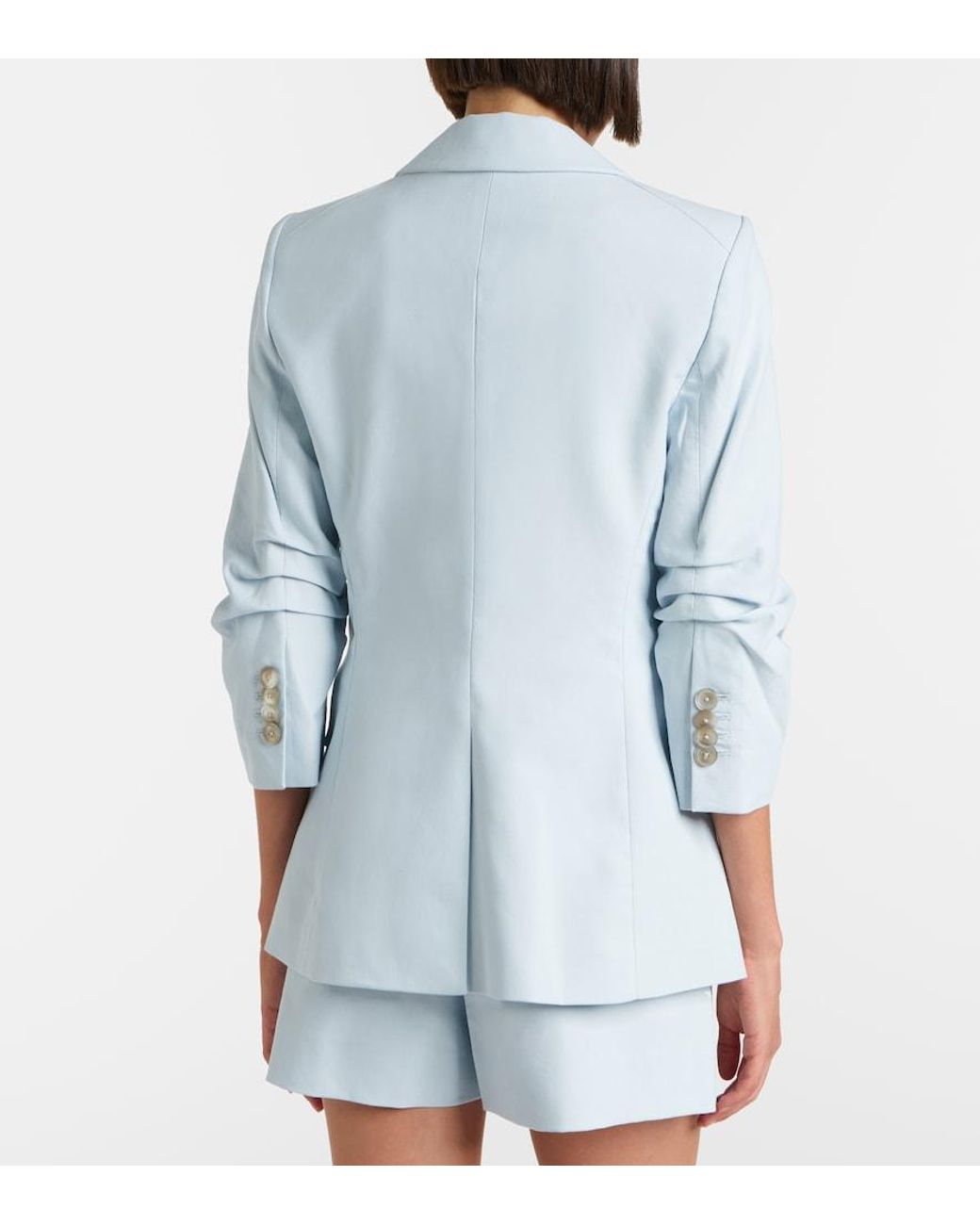 Veronica Beard Blue Tomi Dickey Twill Single-Breasted Blazer
