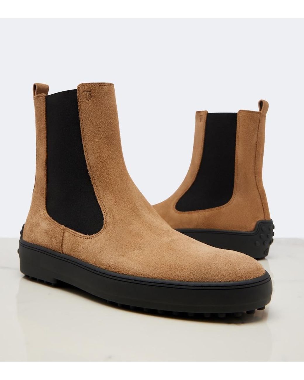 Tod's Brown Suede Chelsea Boots