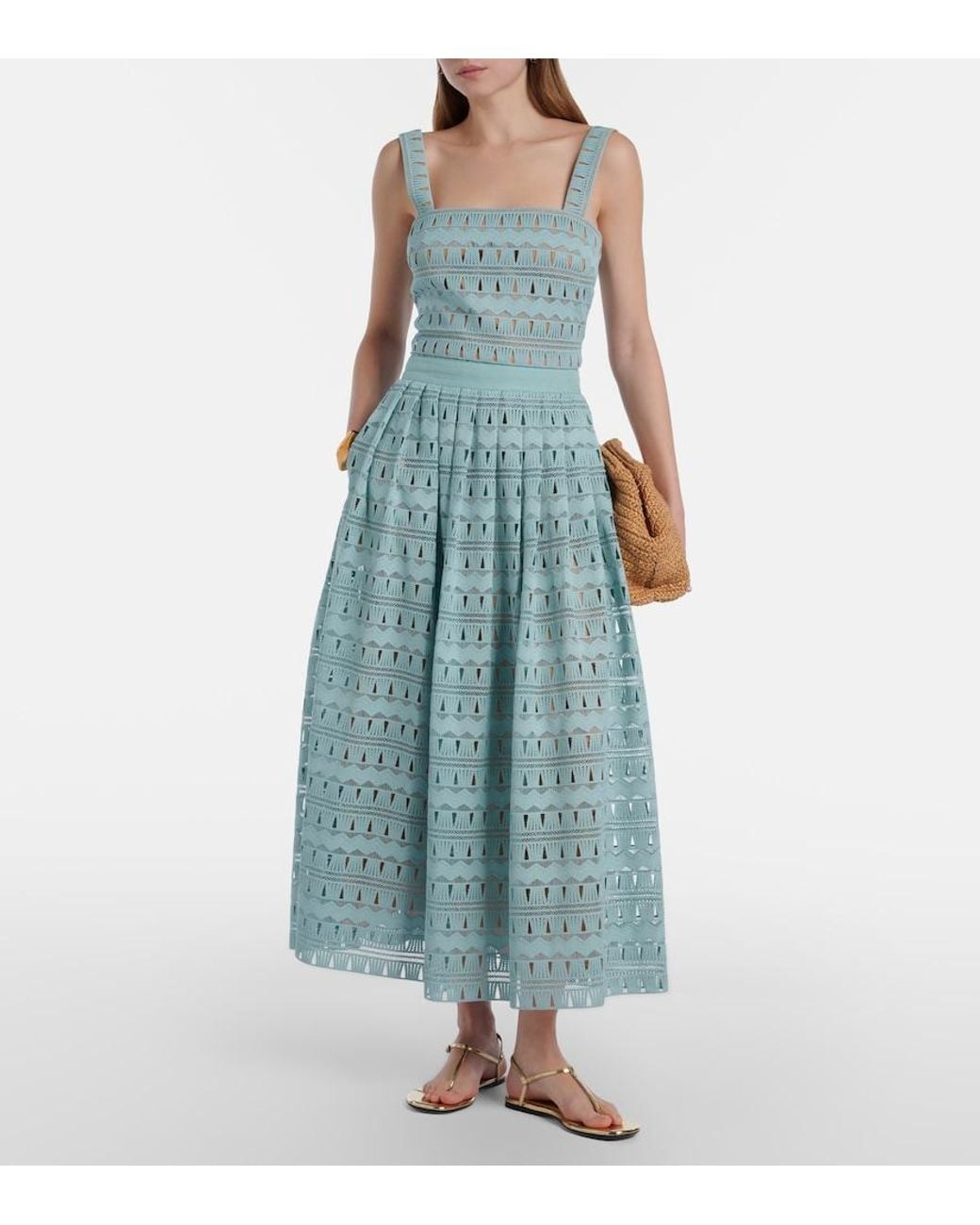 Elie Saab Blue Knitted Maxi Skirt
