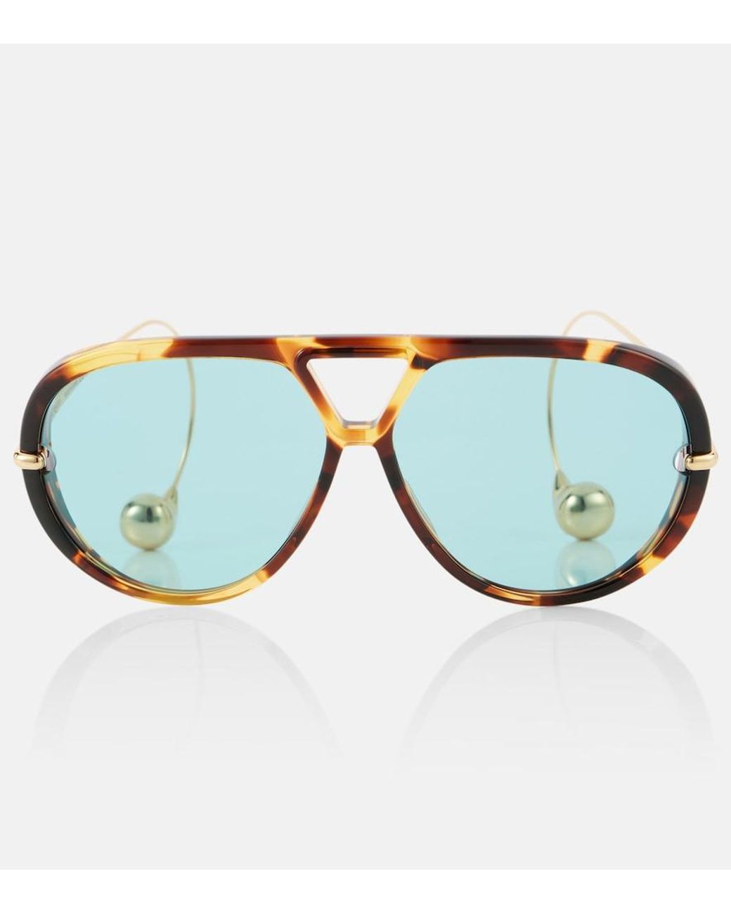 Bottega Veneta Blue Drop Aviator Sunglasses