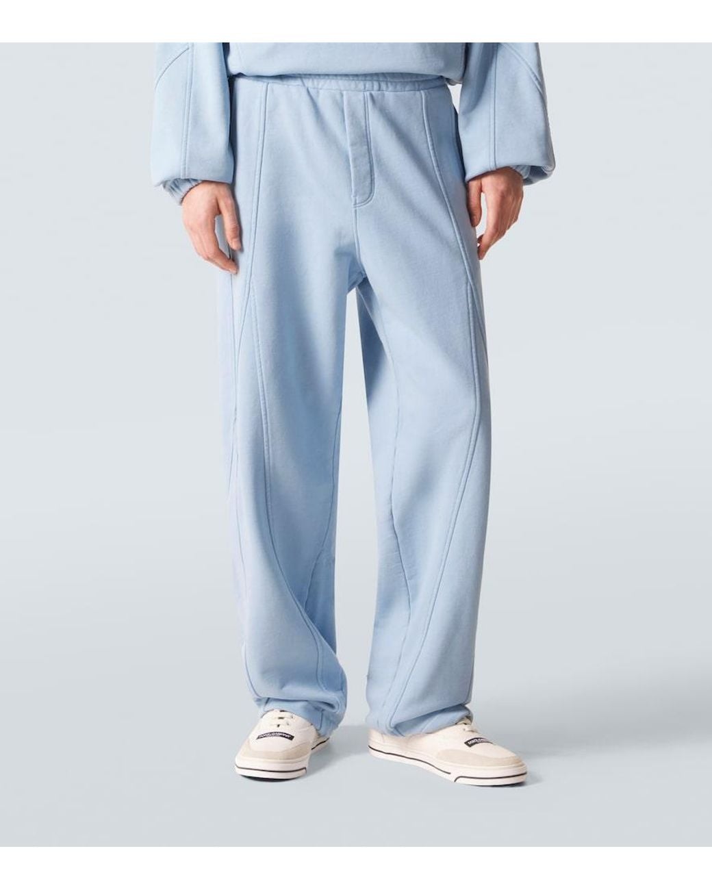 Dolce & Gabbana Blue Cotton Jersey Sweatpants for men