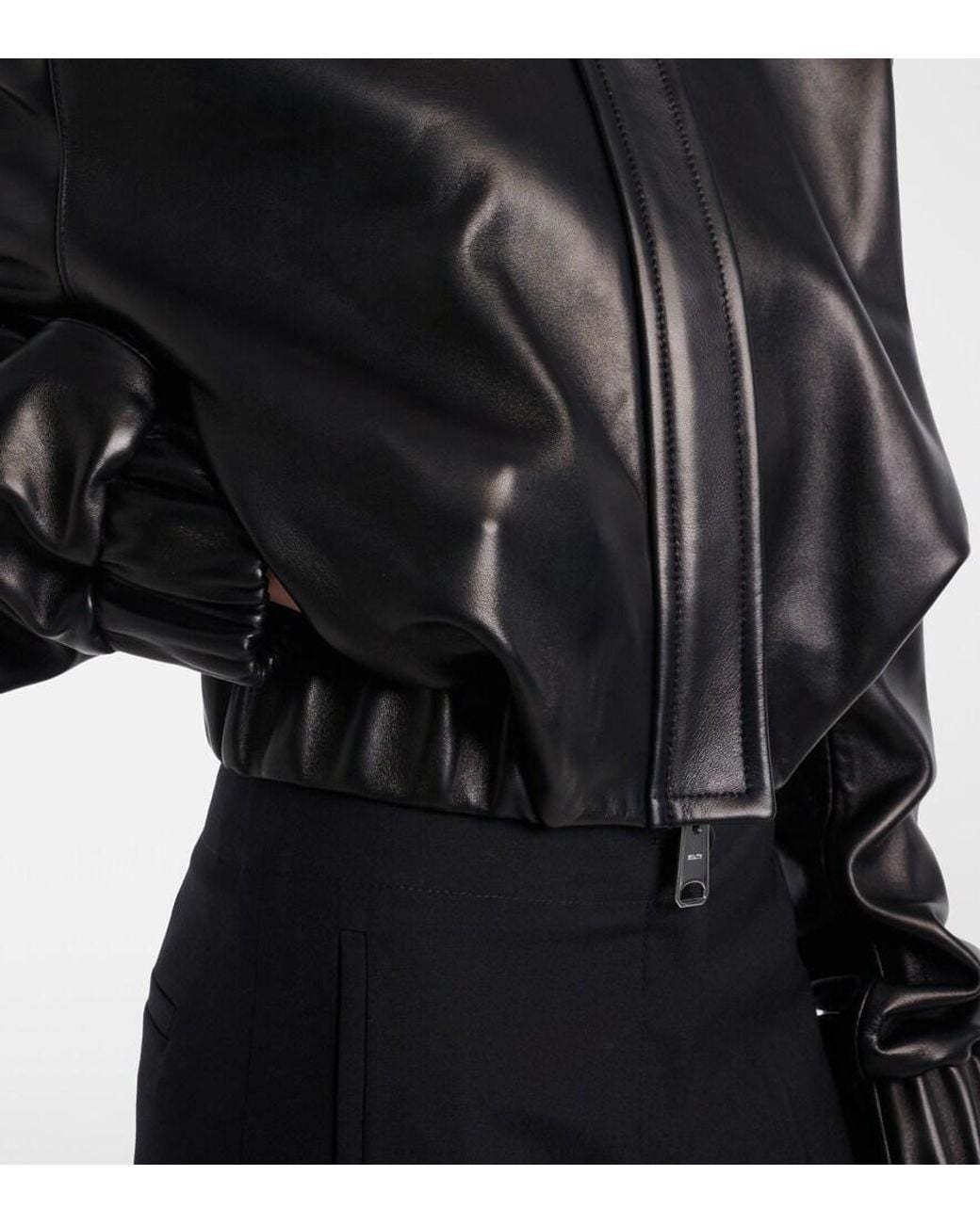 Khaite Black Cordan Leather Jacket