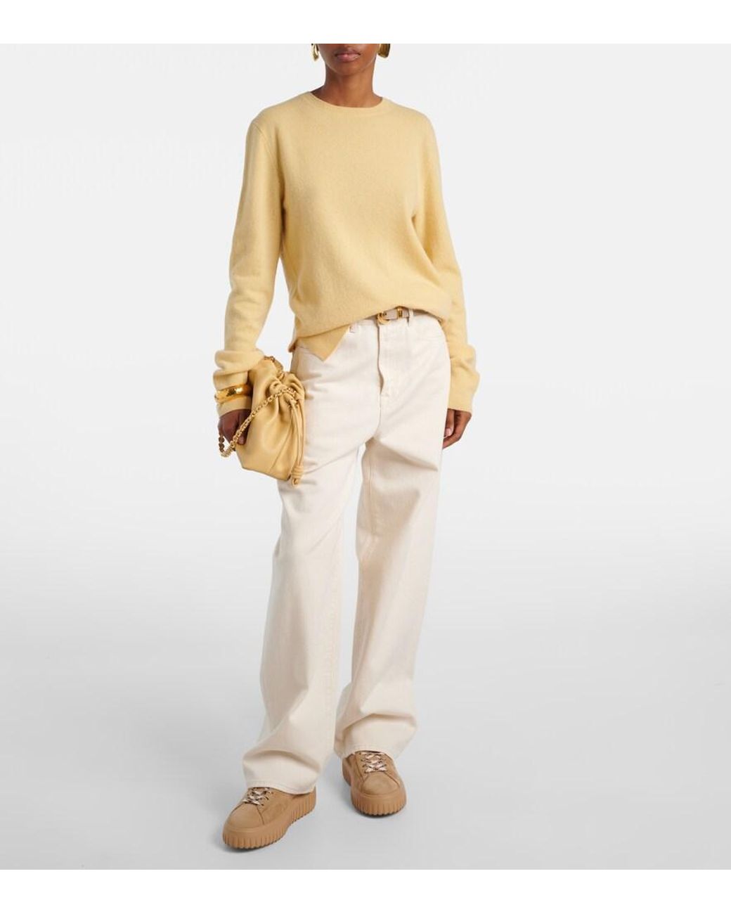 Hogan Natural H-Stripes Shearling-Lined Suede Sneakers