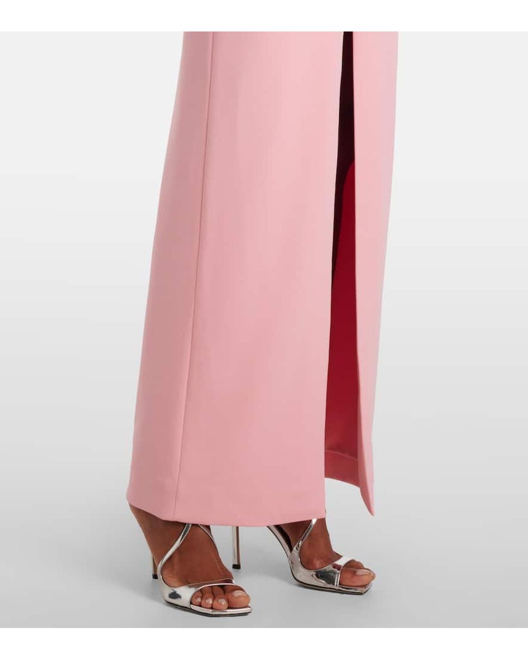 Solace London Pink Bysha Strapless Crepe Gown
