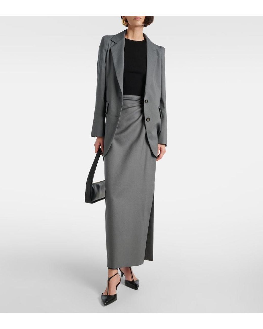 Max Mara Gray Wool Skirt