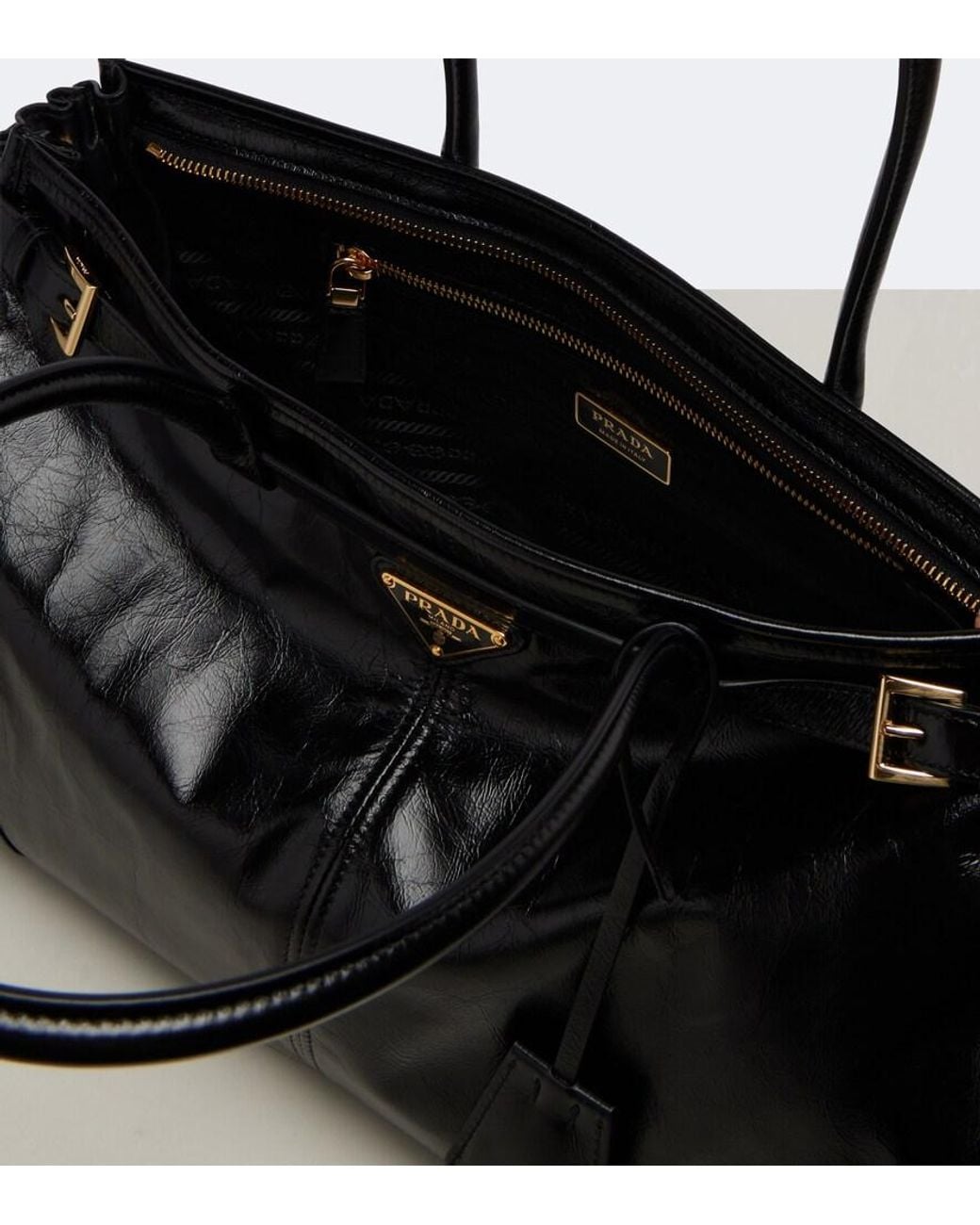 Prada Black Bonnie Large Leather Shoulder Bag