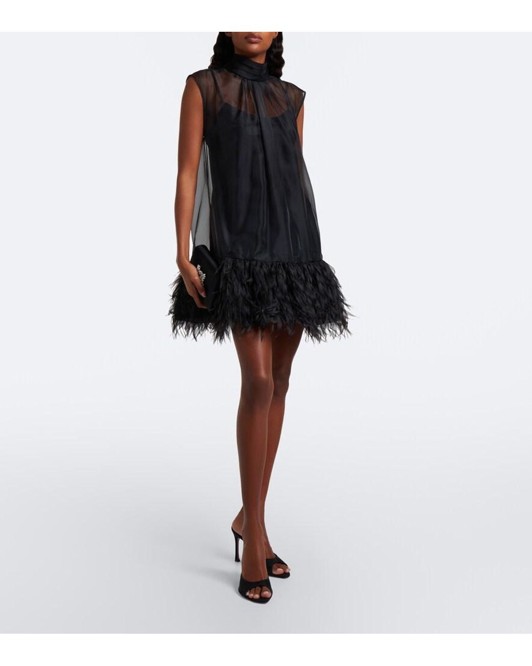 Jonathan Simkhai Black Shirya Fringed Organza Minidress