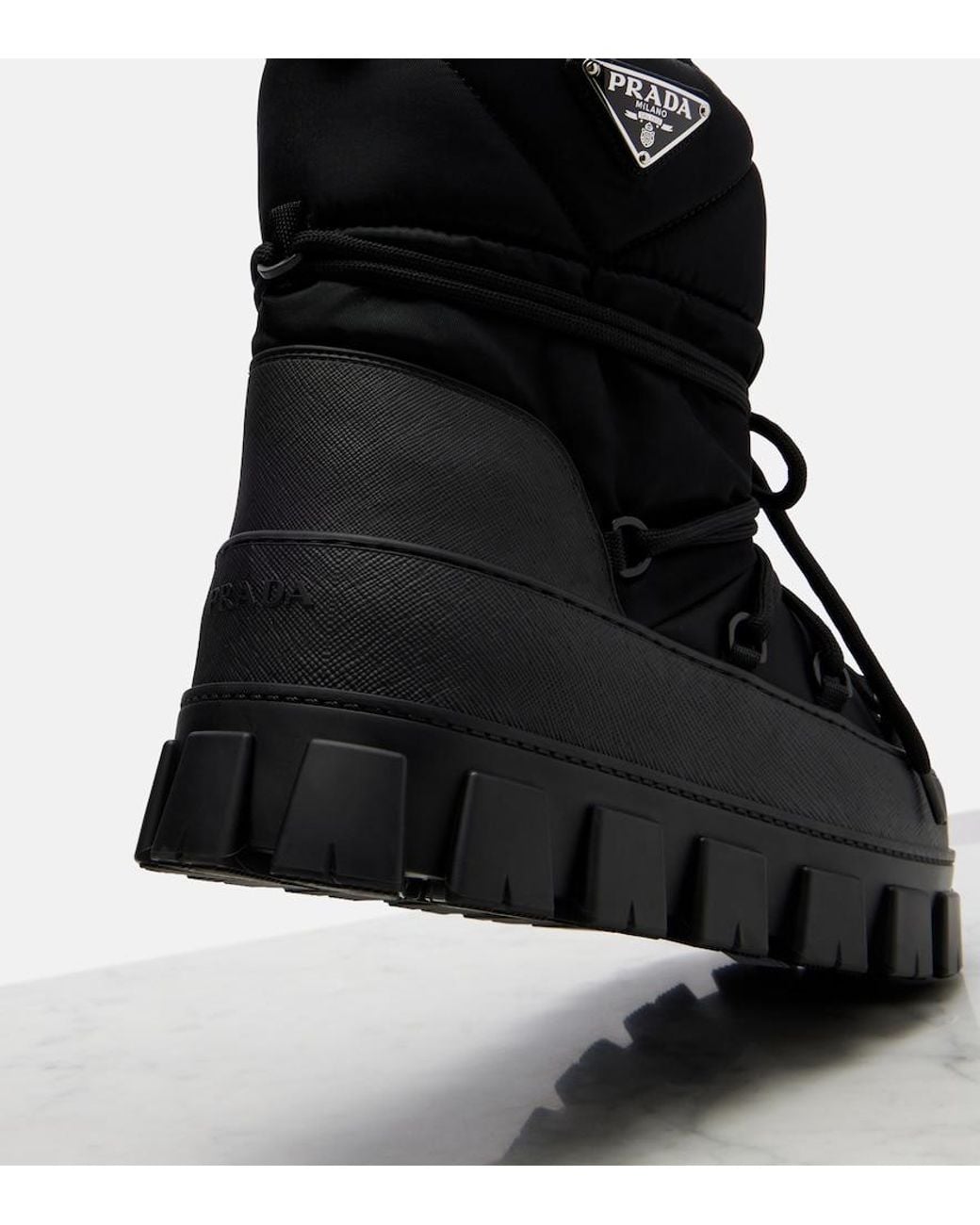 Prada Black Schneestiefel Aus Re-Nylon