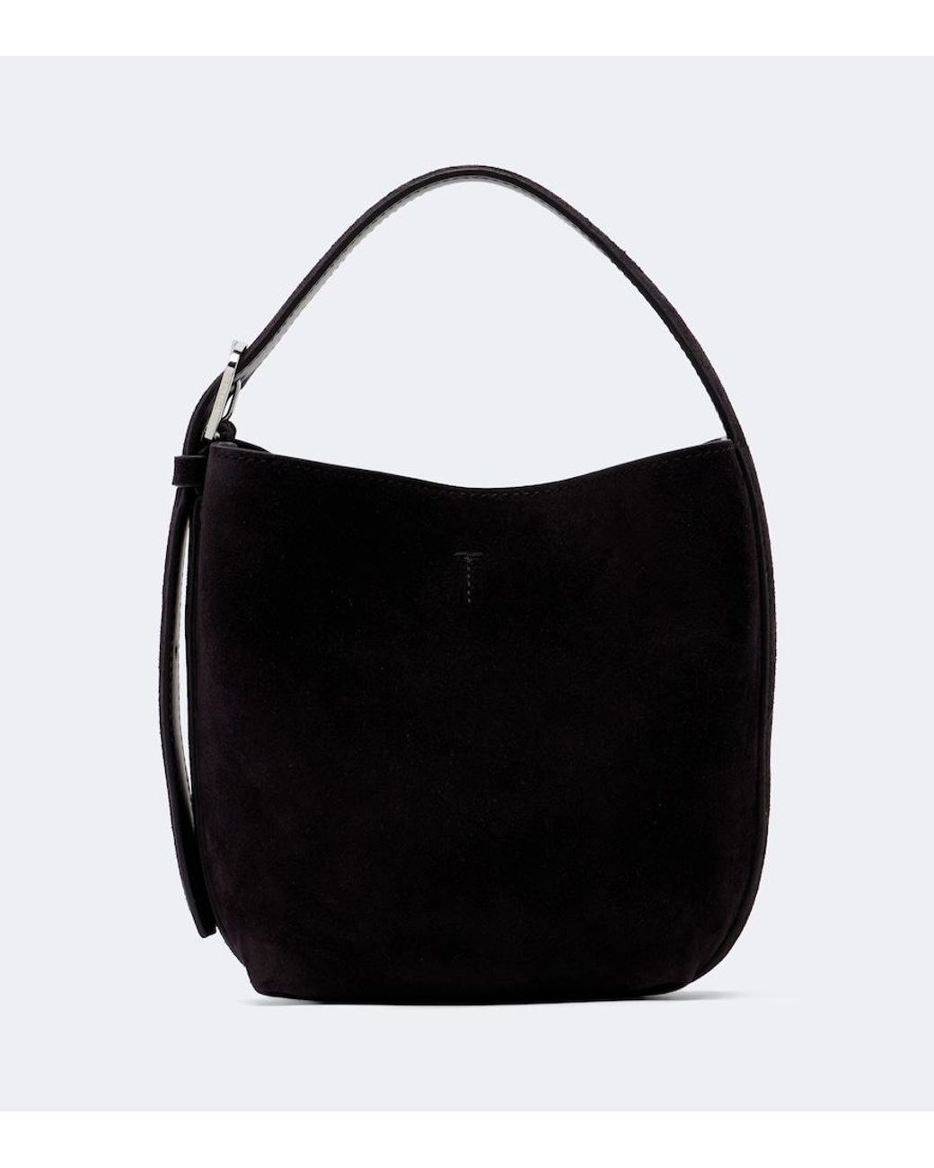 Totême Black Belted Small Suede Tote Bag