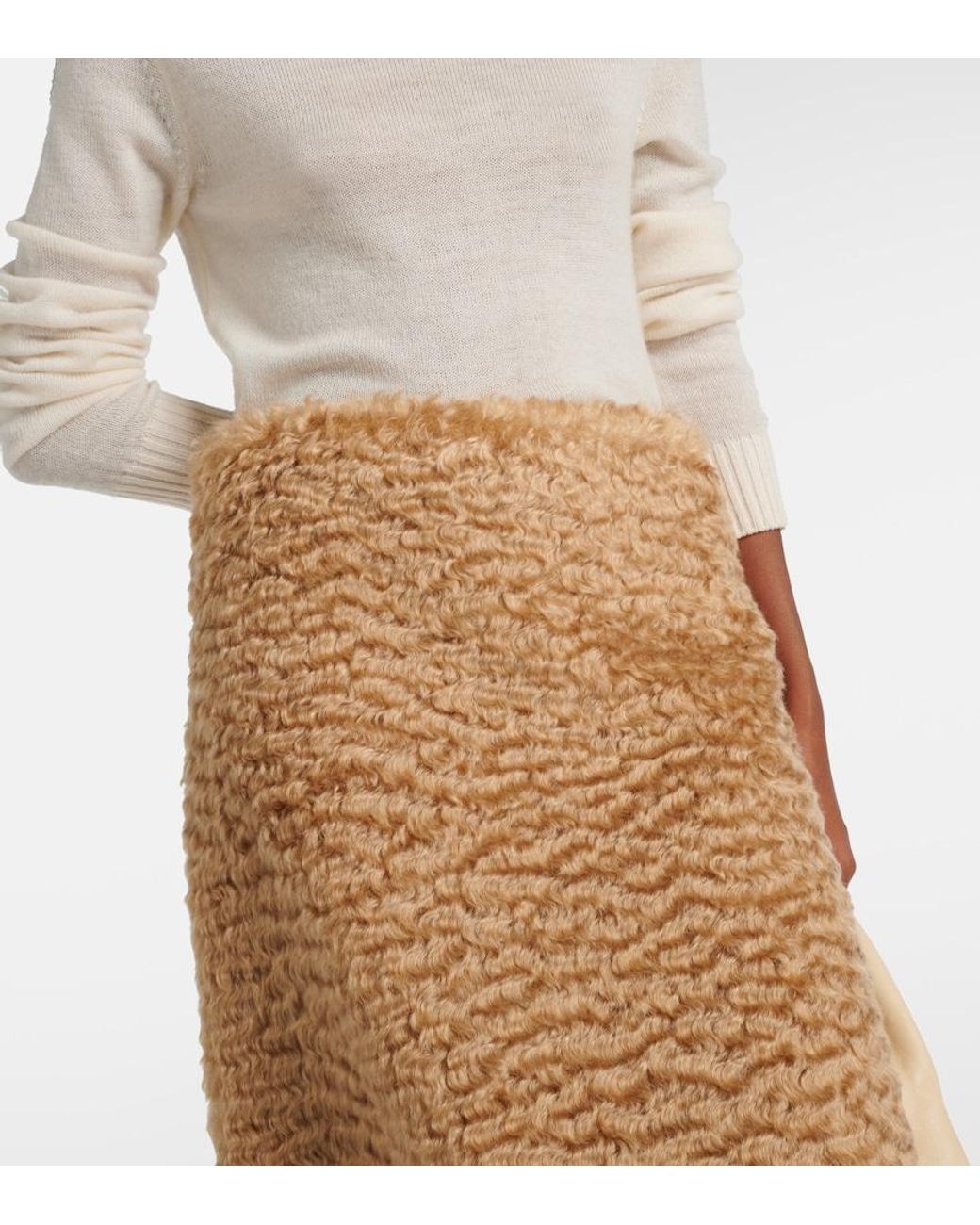 Jil Sander Natural Mohair And Cotton Skirt