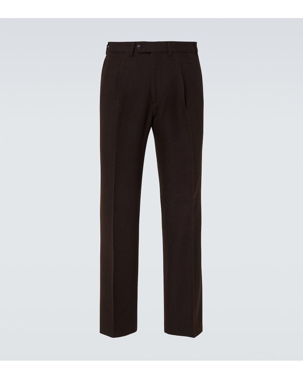 Saman Amel Black Amo Wool Twill Straight-Leg Pants for men